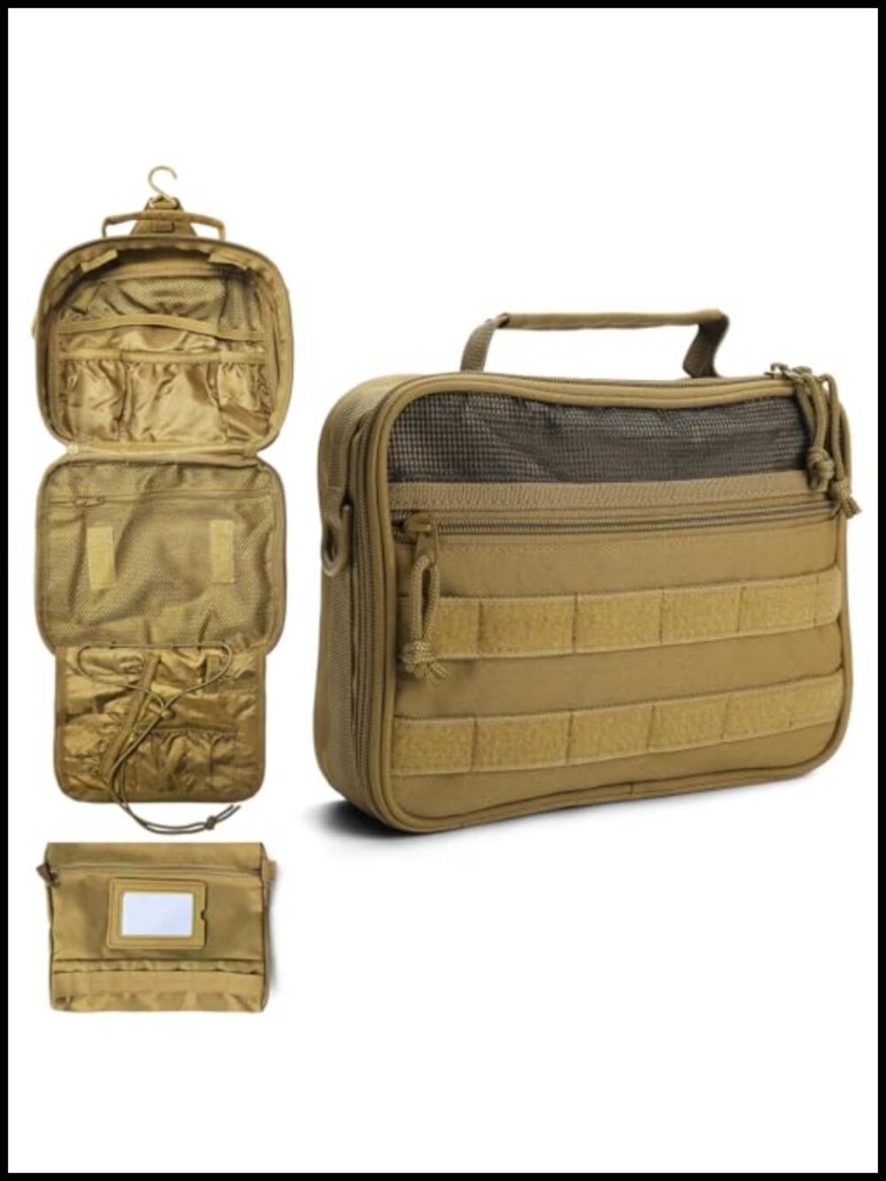 SMONT Men's Tactical Travel Toiletry Bag Hanging Dopp Kit Organizer
